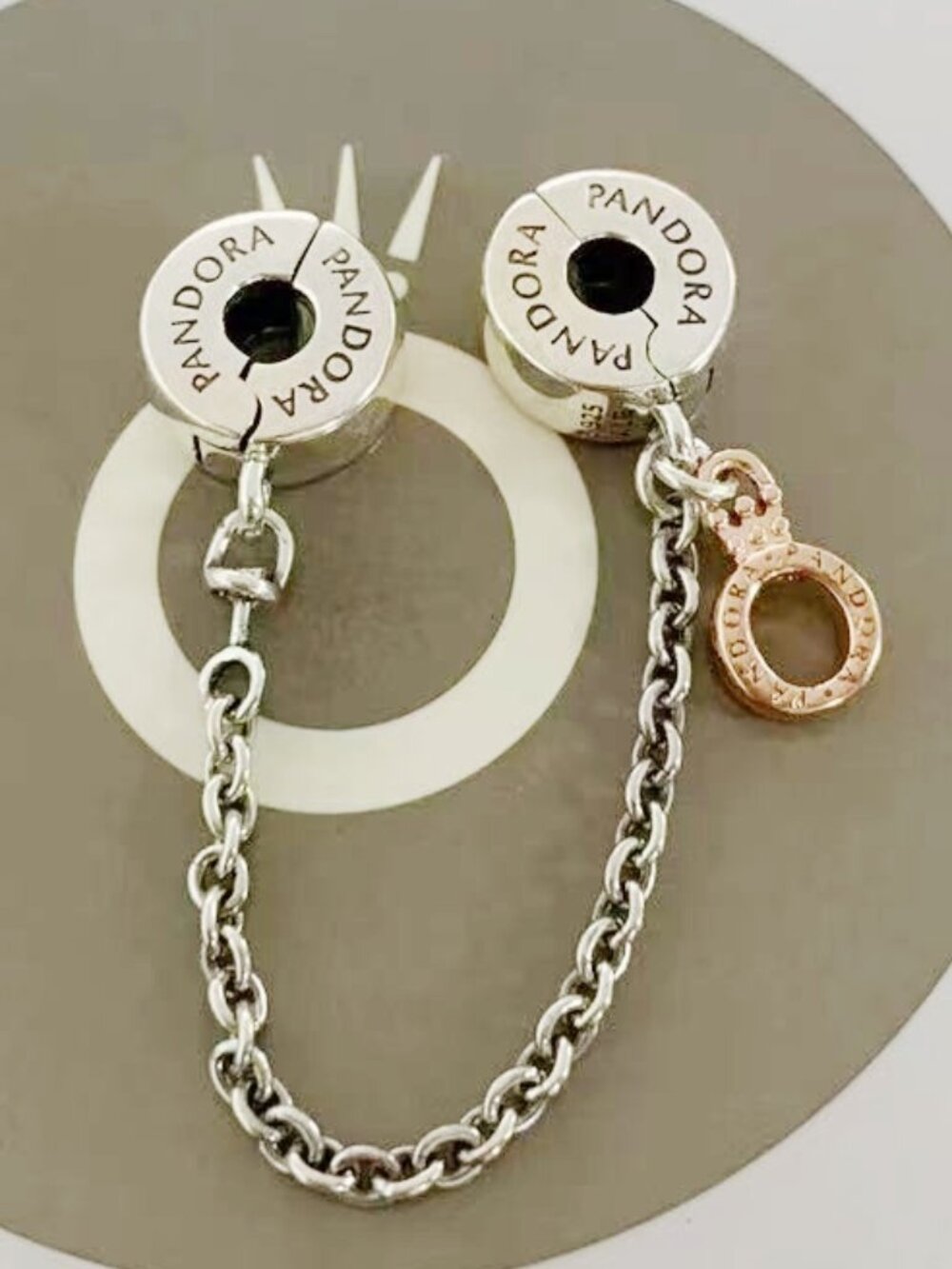 Pandora Dangling Crown O Safety Chain Charm